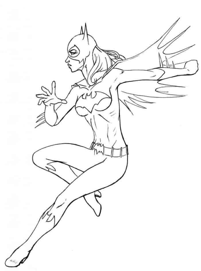 Desenhos de Batgirl Lutando para colorir