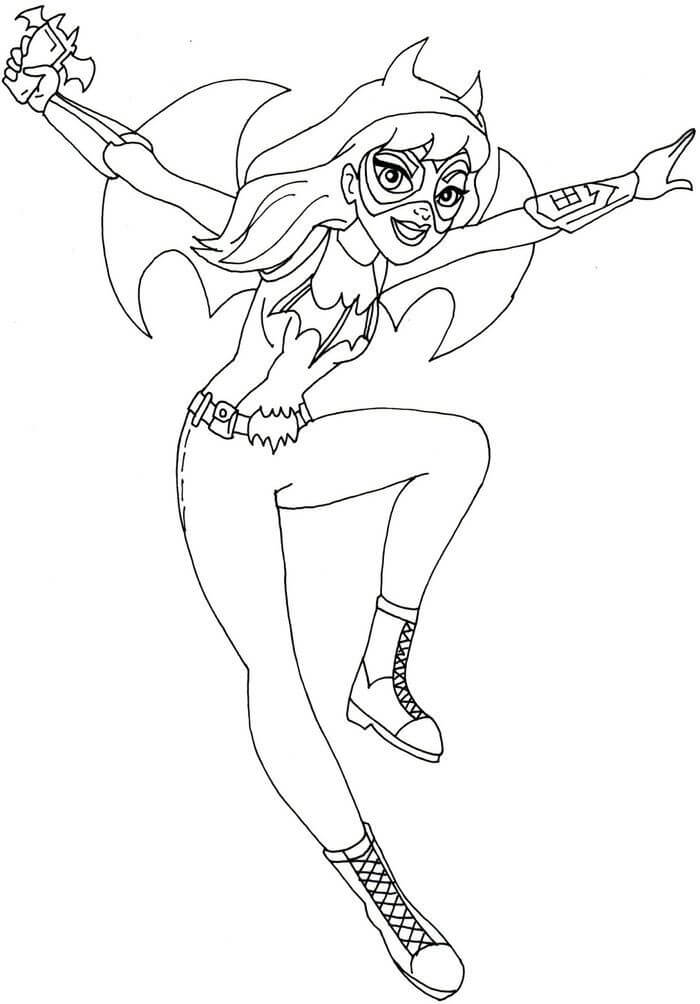 Batgirl Segurando uma Arma para colorir