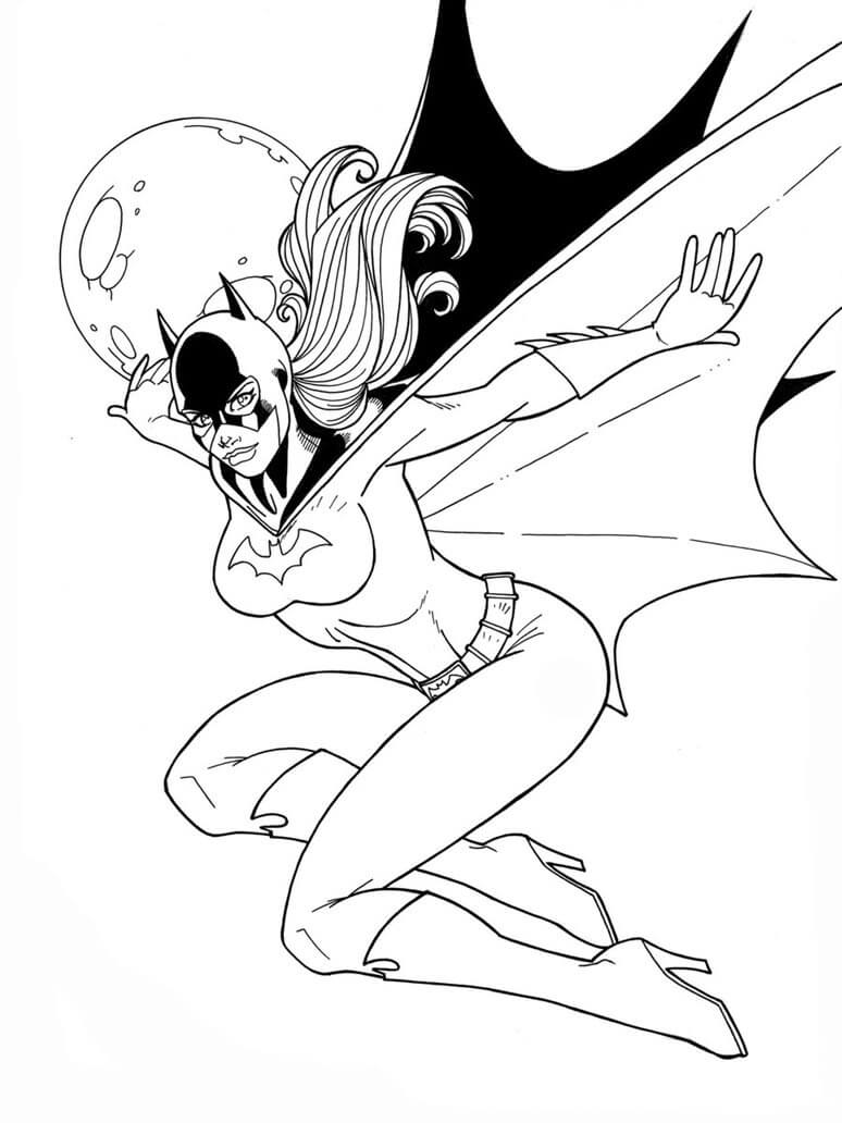 Desenhos de Batgirl Voando para colorir