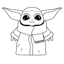 Desenhos de Bebê Fofo Yoda para colorir