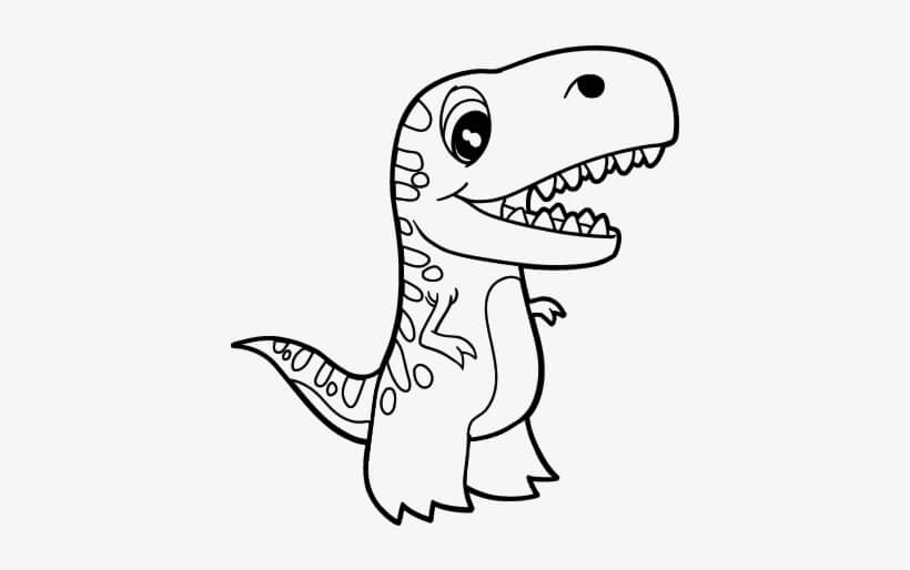Bebê T-Rex Engraçado para colorir
