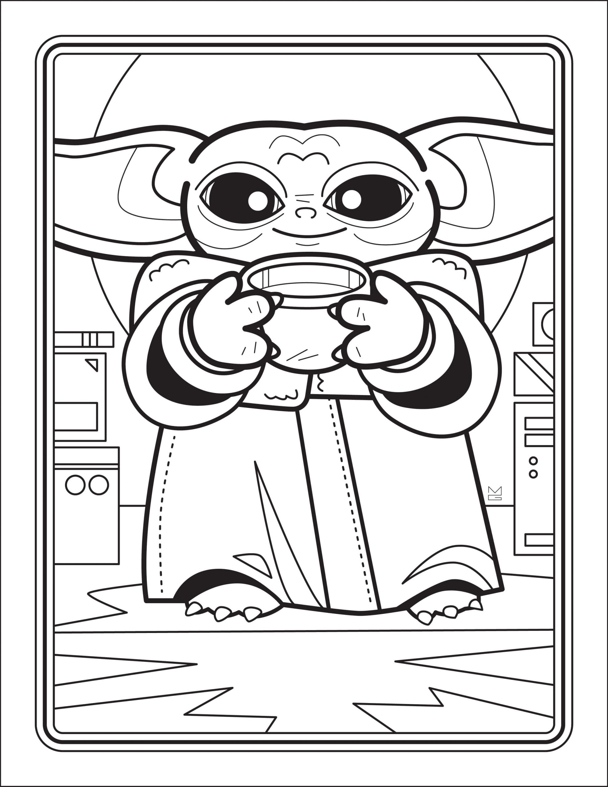 Bebê Yoda não Oficial para colorir