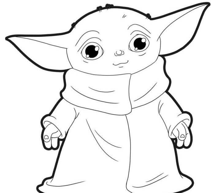 Bebê Yoda Sorrindo para colorir