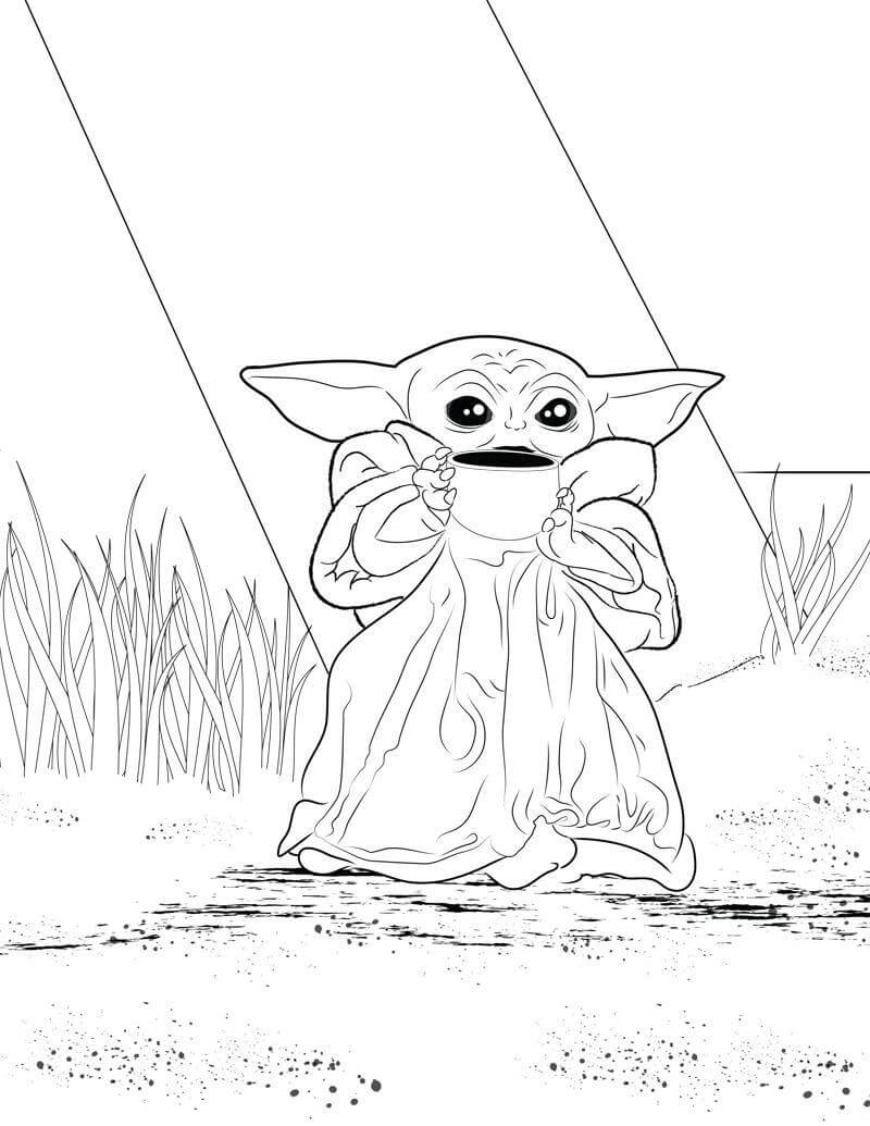 Bom Yoda para colorir