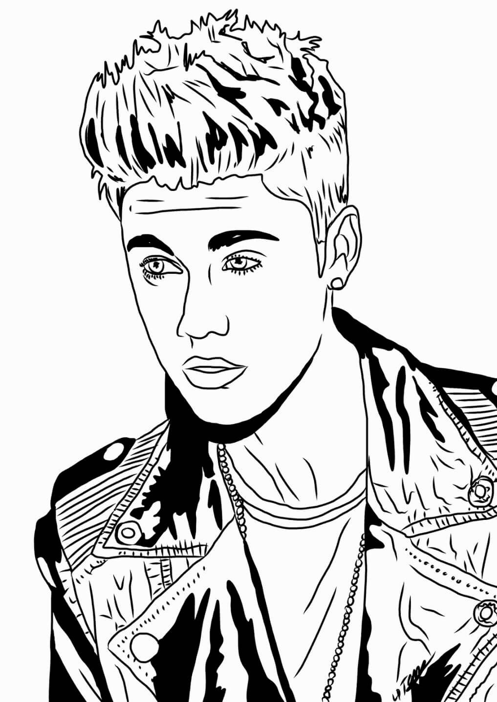 Bonito Justin Bieber para colorir