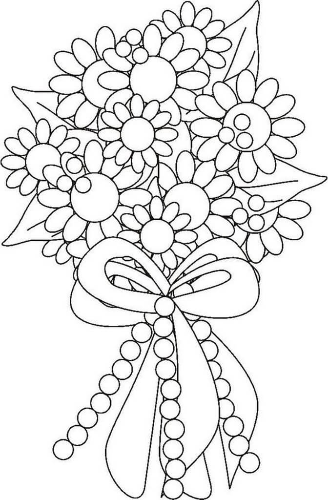 Desenhos de Buquê de Flores para Comemorar o dia de Abertura para colorir