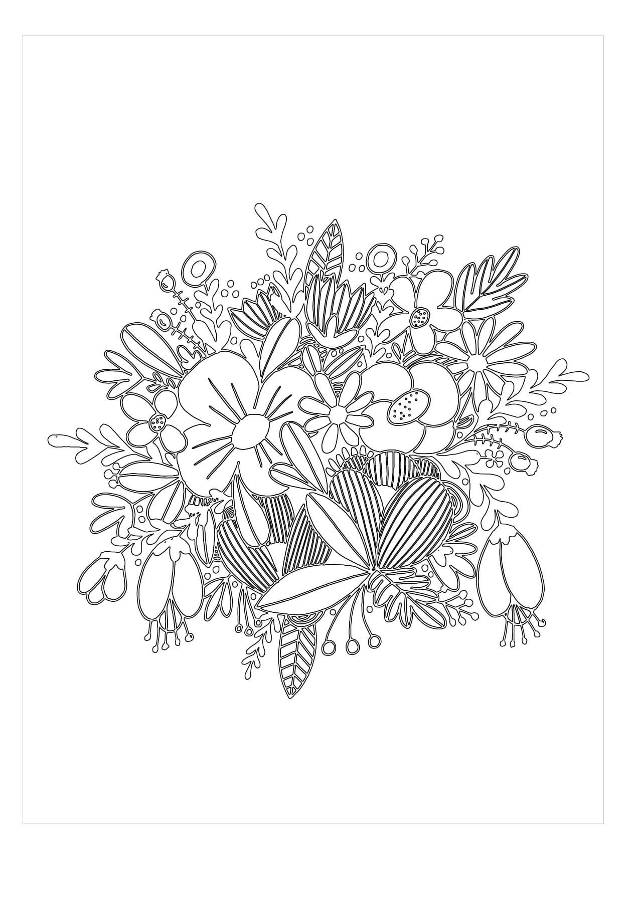 Desenhos de Buquê de Flores Silvestres para colorir