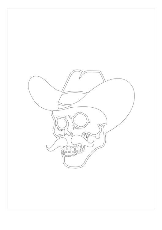 Desenhos de Cabeça de Cowboy Morto-Vivo para colorir