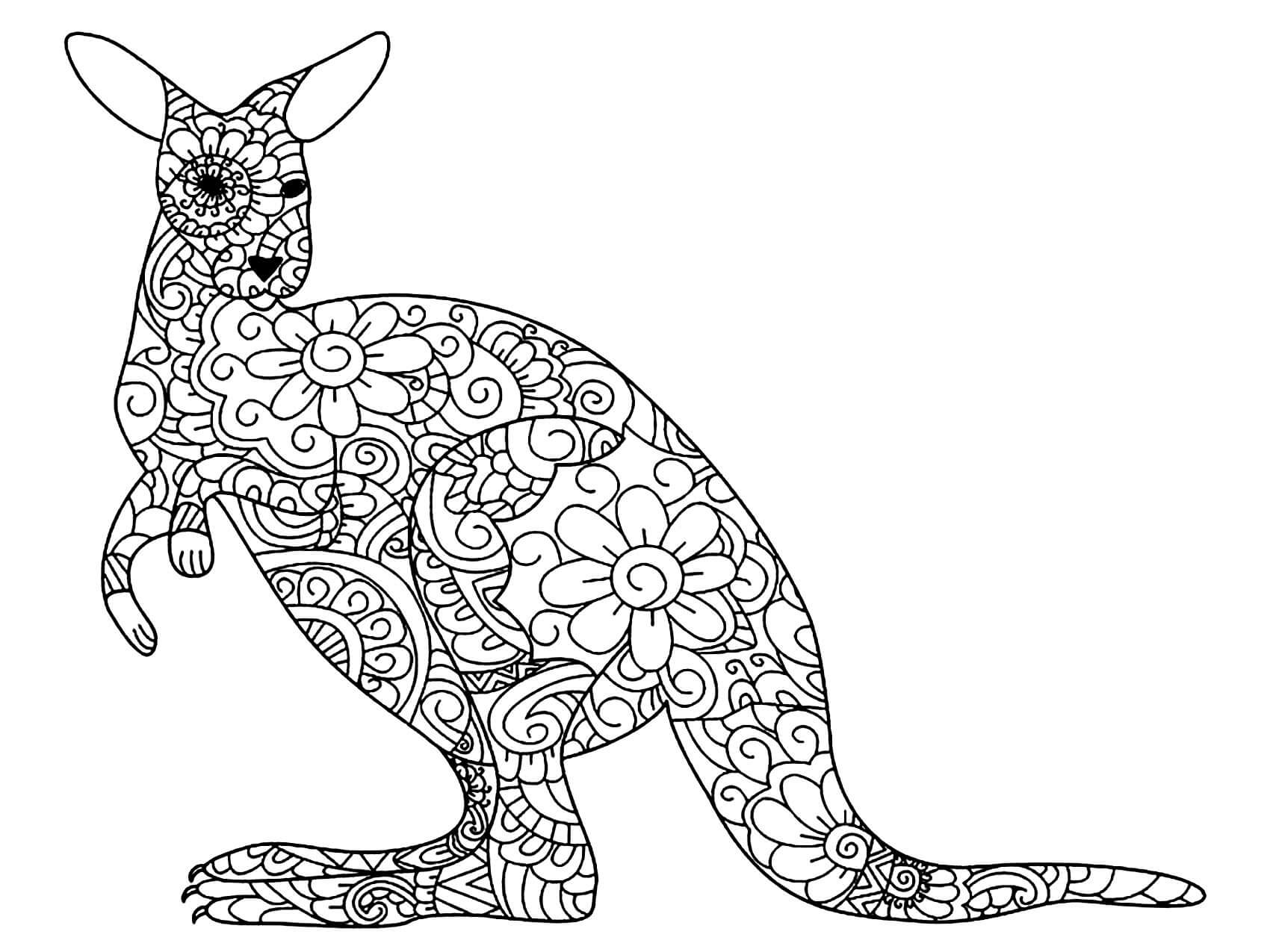Desenhos de Canguru é para Adultos para colorir