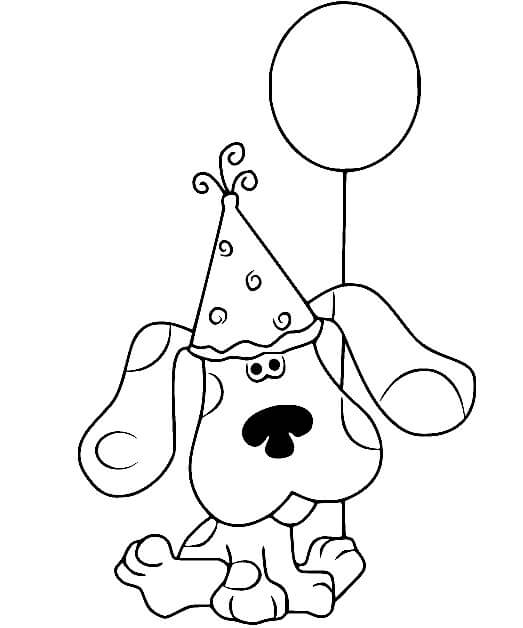 Cão de Desenho Animado com Balão para colorir