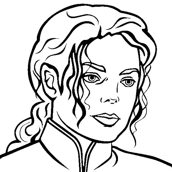 Desenhos de Cara de Michael Jackson para colorir