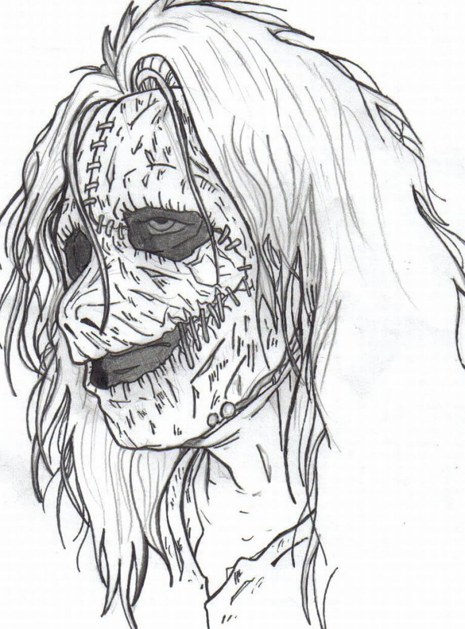 Desenhos de Cara de Monstro Assustador para colorir