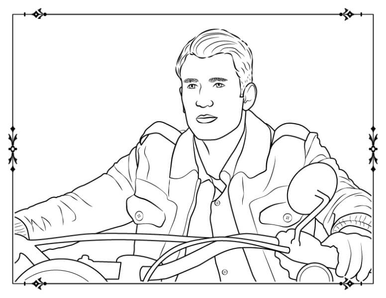 Chris Evans Bonito para colorir