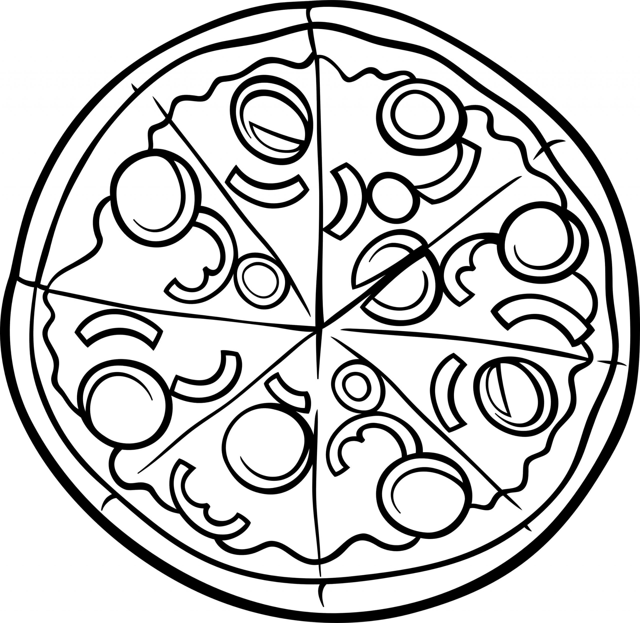 Desenhos de Círculo de Pizza para colorir