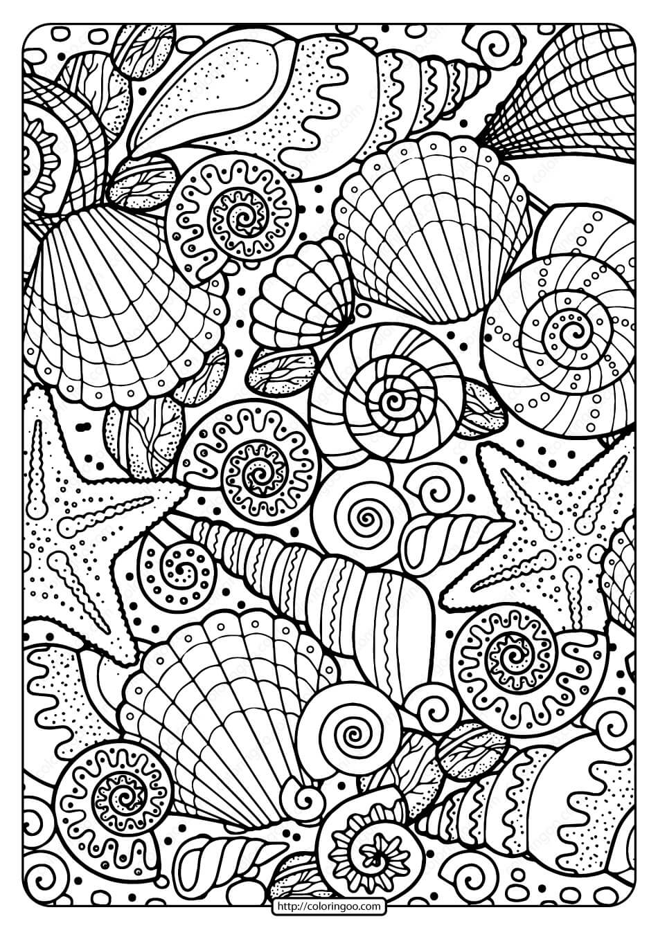 Desenhos de Concha do mar para Impressão para colorir