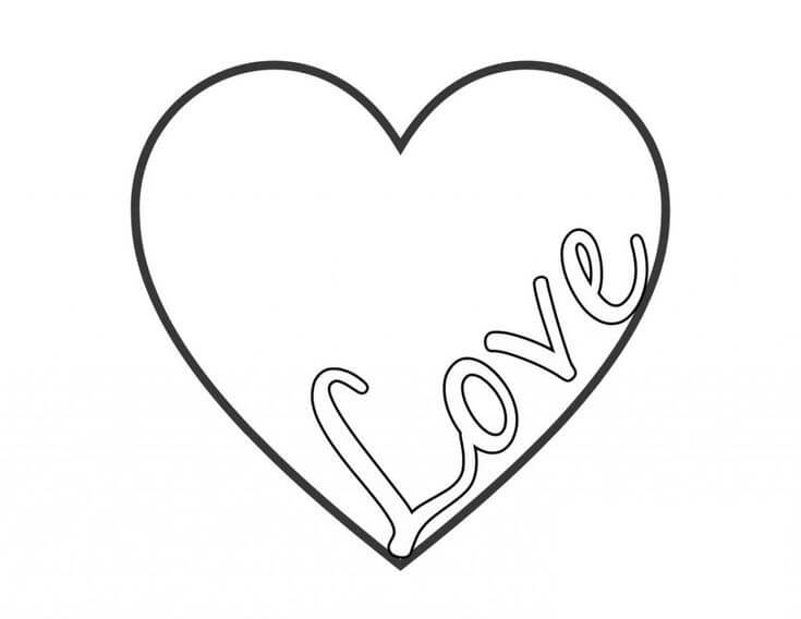 Desenhos de Coração de Amor para colorir