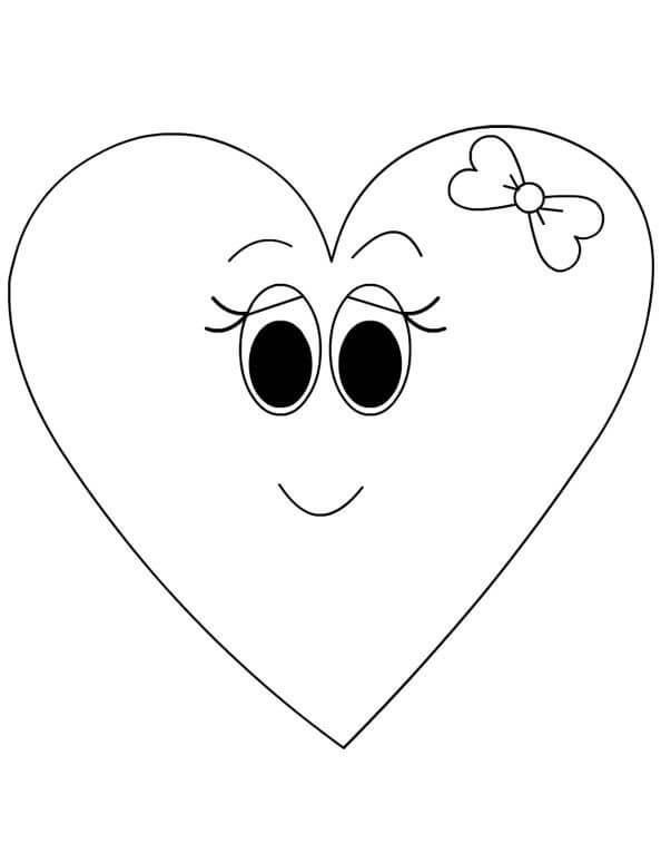 Desenhos de Coração de Desenho Animado Sorridente para colorir
