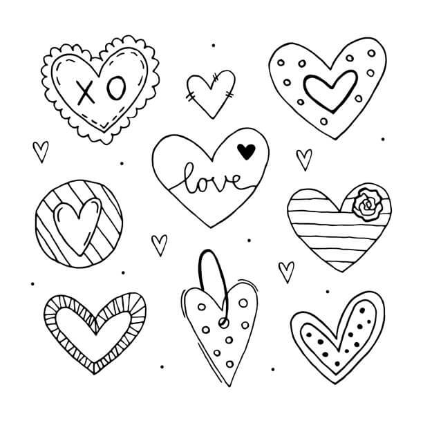 Desenhos de Coração de Desenho Animado para colorir