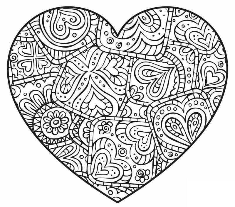 Desenhos de Coração é para Adultos para colorir
