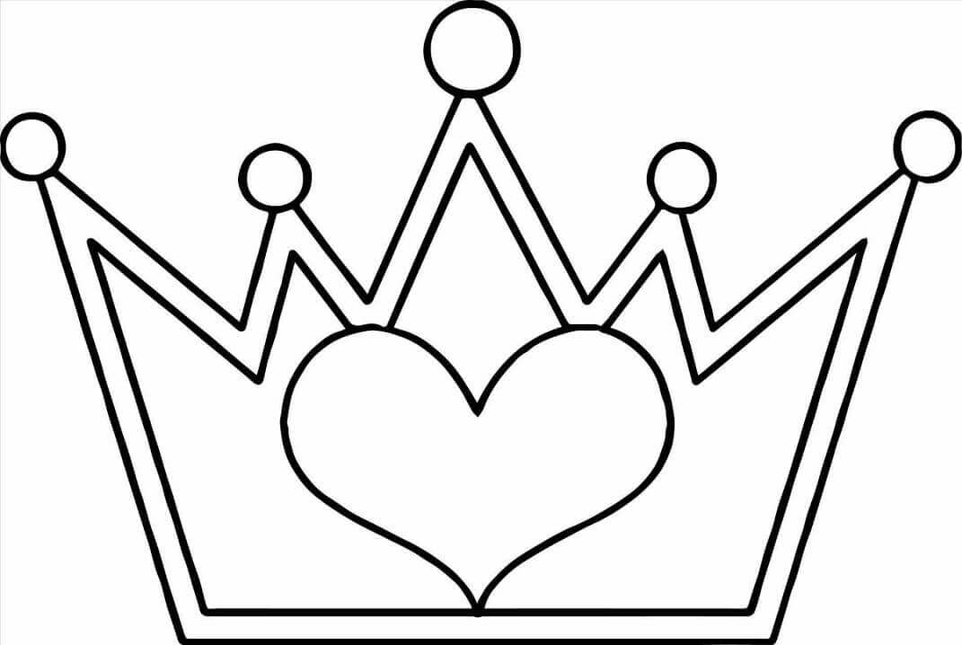 Desenhos de Coração na Coroa para colorir