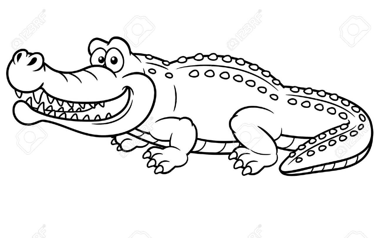 Crocodilo Feliz para colorir