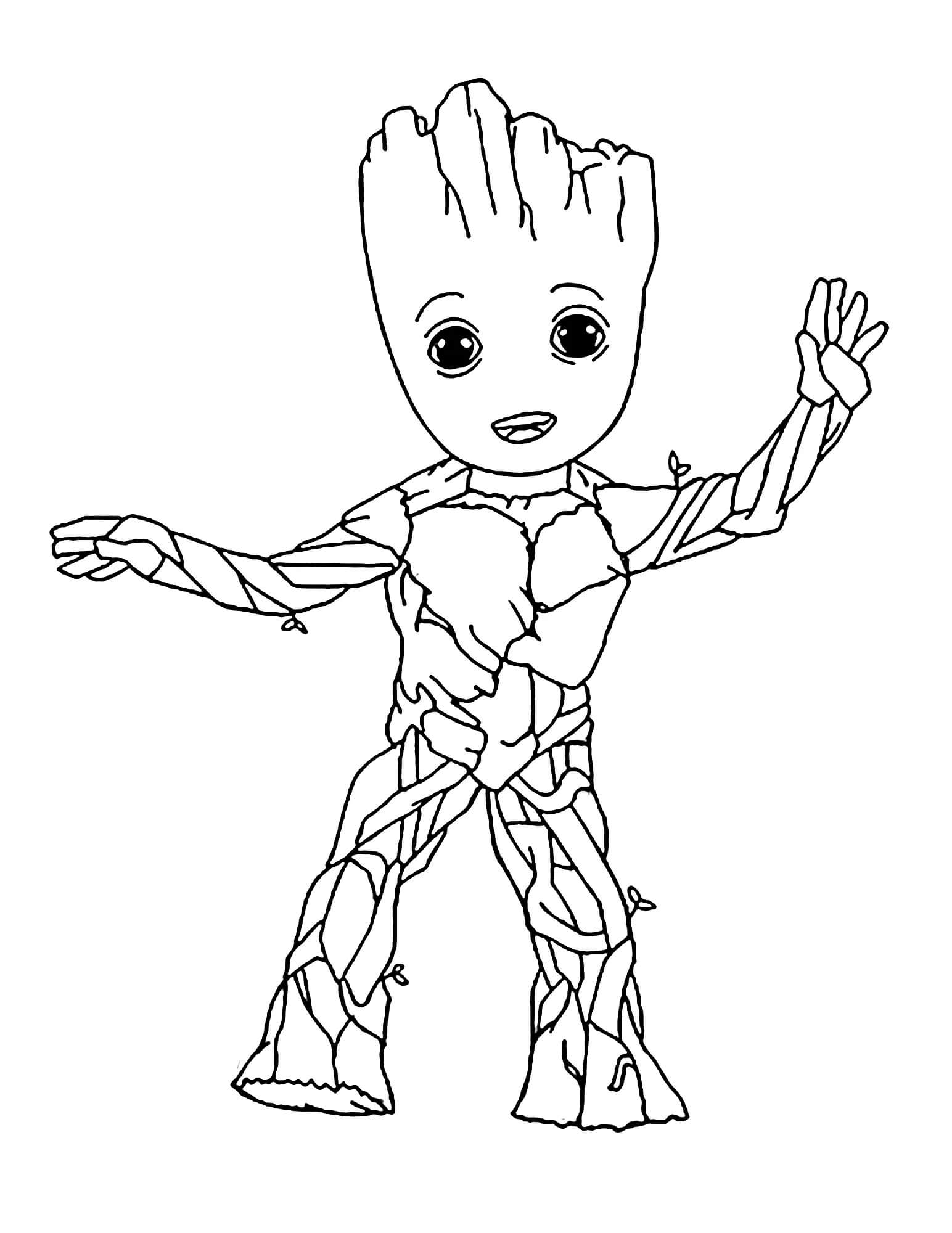 Dança Groot para colorir