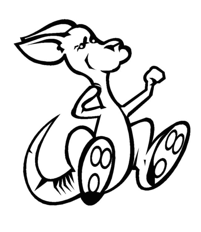 Desenhos de Desenho Canguru simples para colorir