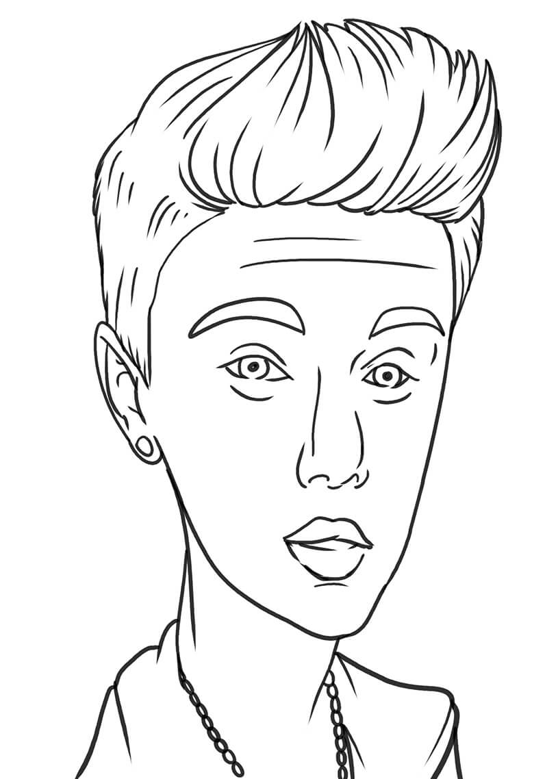 Desenho de Desenho Animado Justin Bieber para colorir