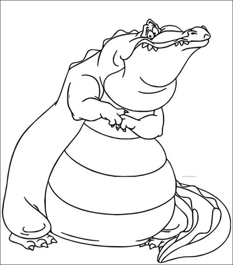 Desenhos de Dois Crocodilos Gordos para colorir