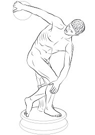 Estátua de Discobolus para colorir