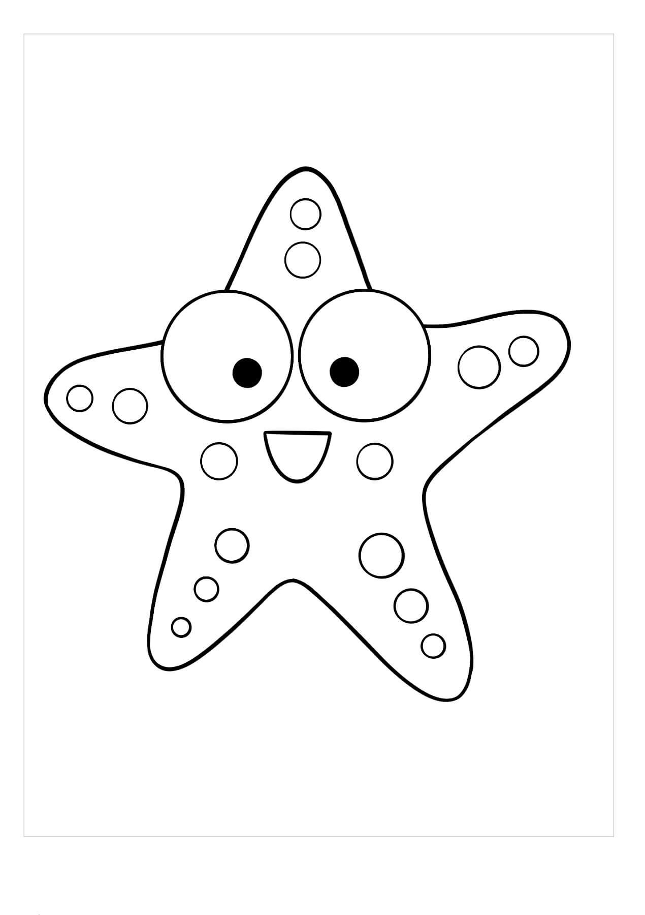 Desenhos de Estrela do Mar Engraçada para colorir