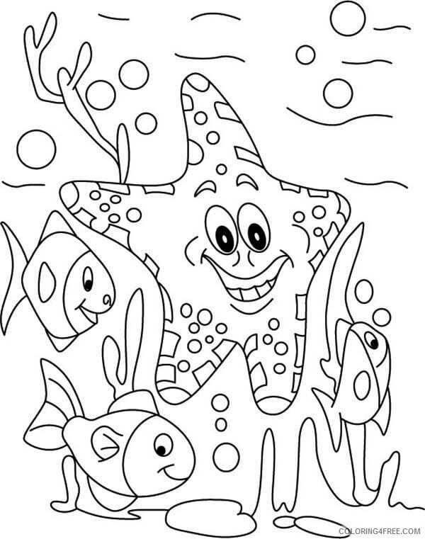 Desenhos de Estrela e Peixe para colorir