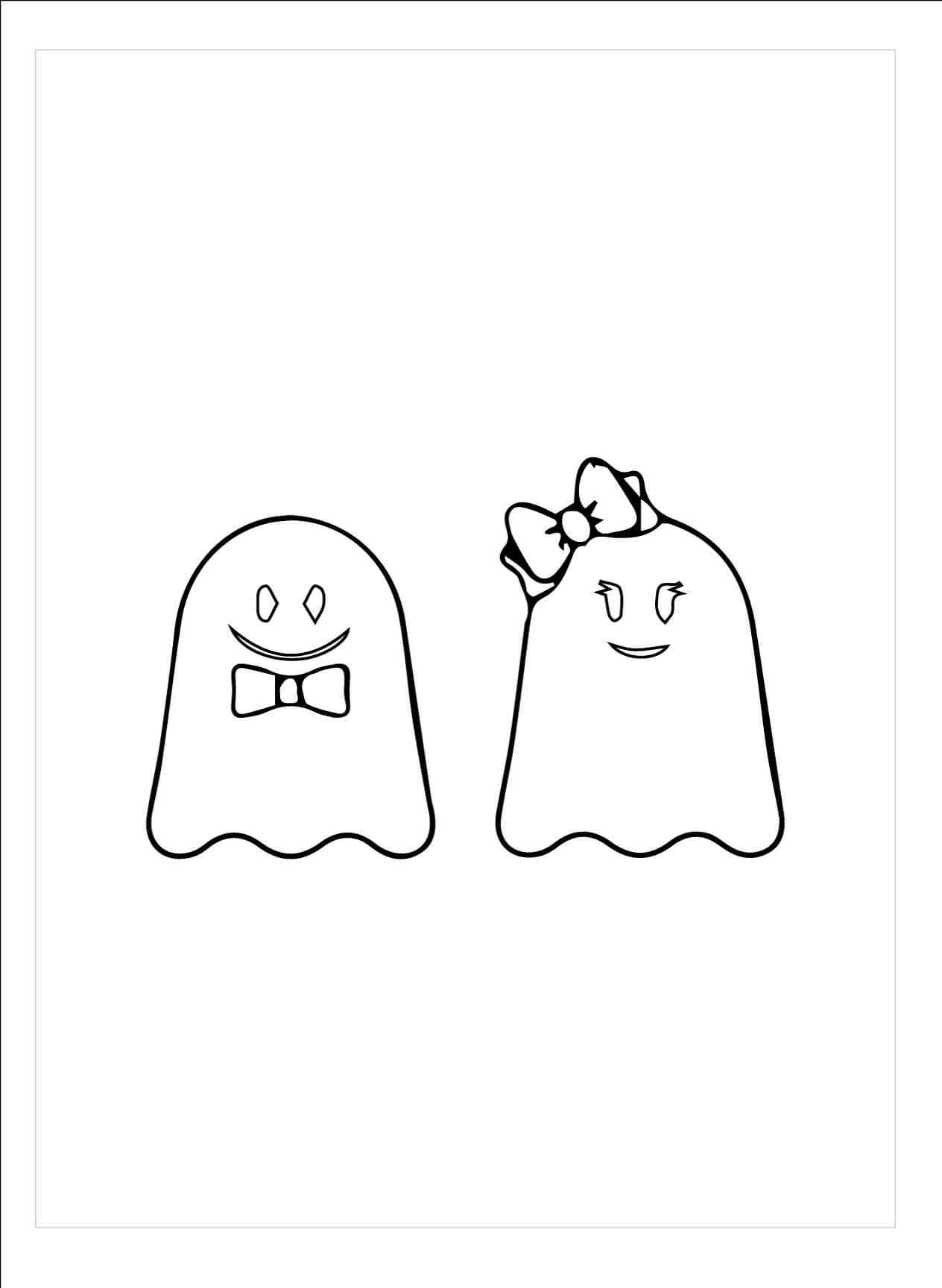 Fantasma de casal Fofo para colorir