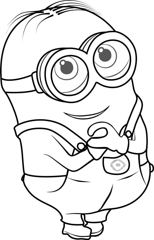 Desenhos de Feliz Minion Dave para colorir