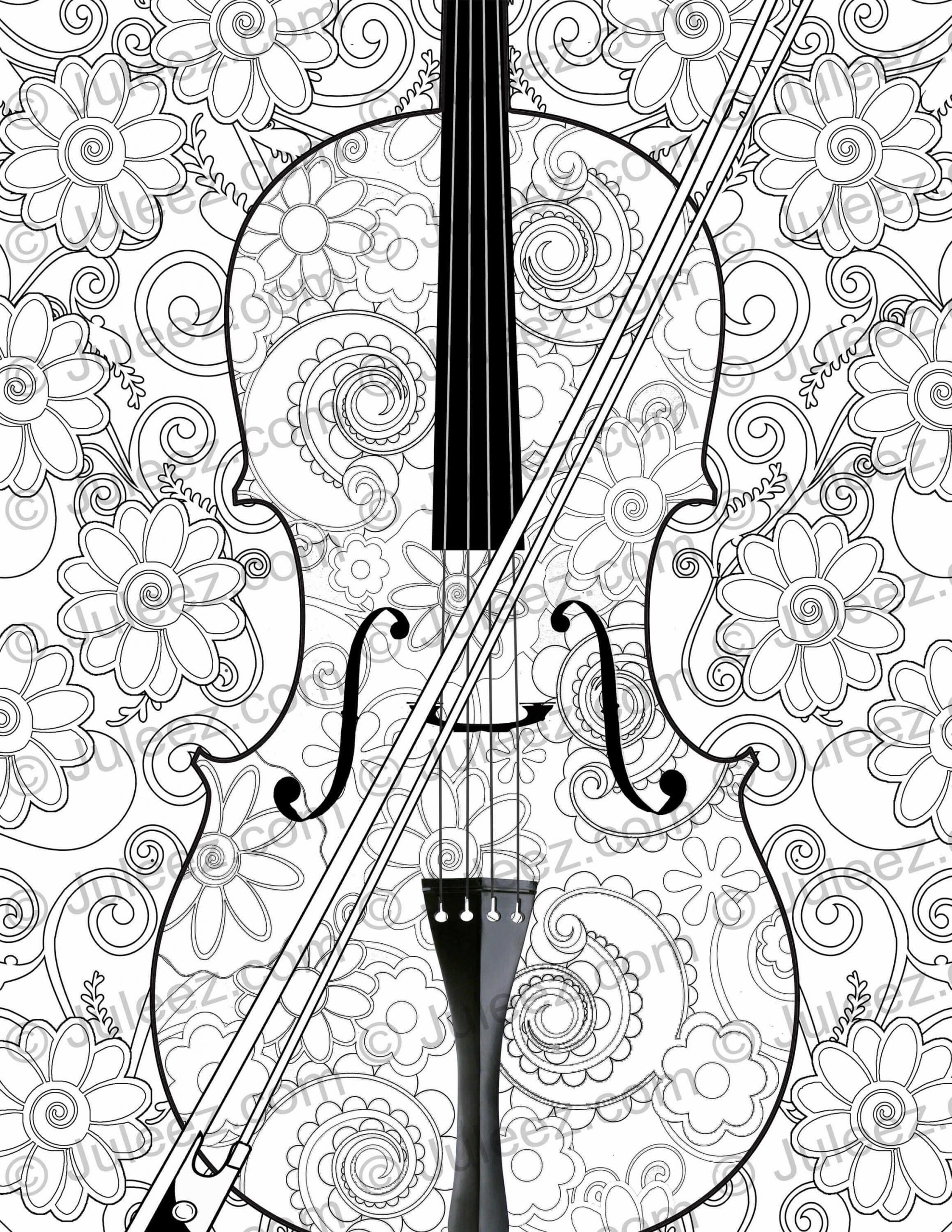 Desenhos de Flor de Violino para colorir