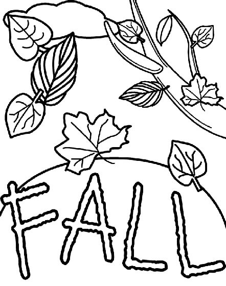 Desenhos de Folha de Árvore no Outono para colorir