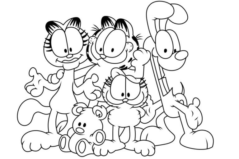 Desenhos de Garfield e amigos grátis para colorir