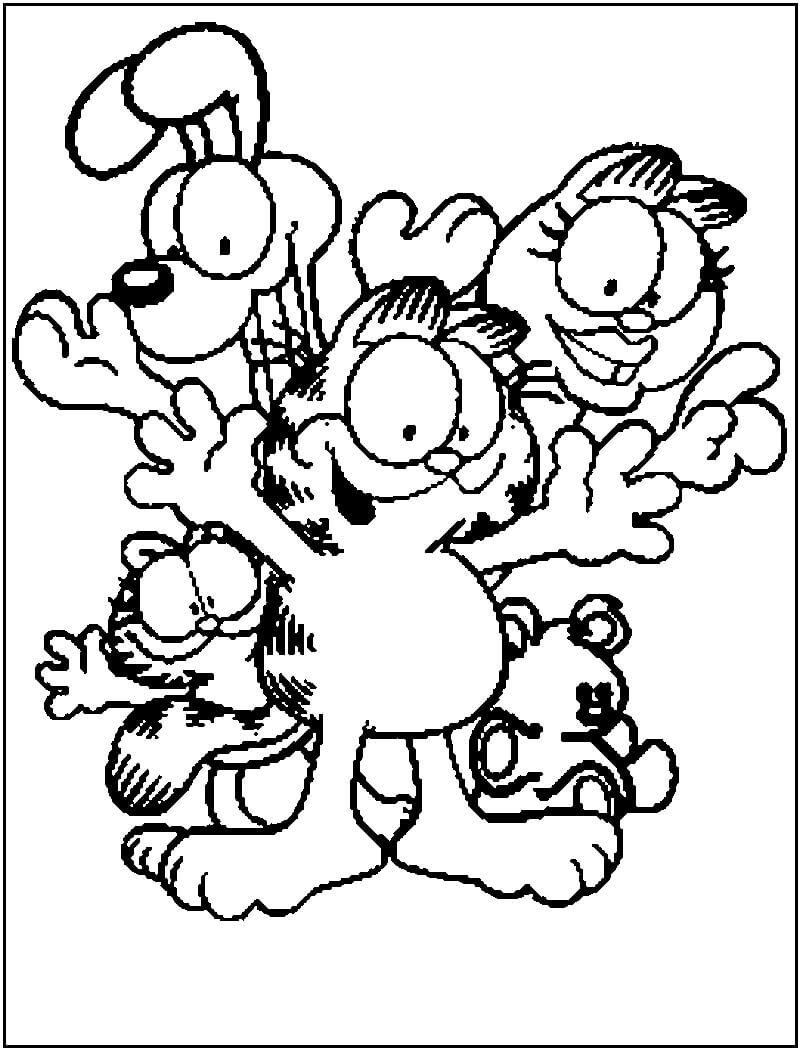 Desenhos de Garfield e Amigos para colorir