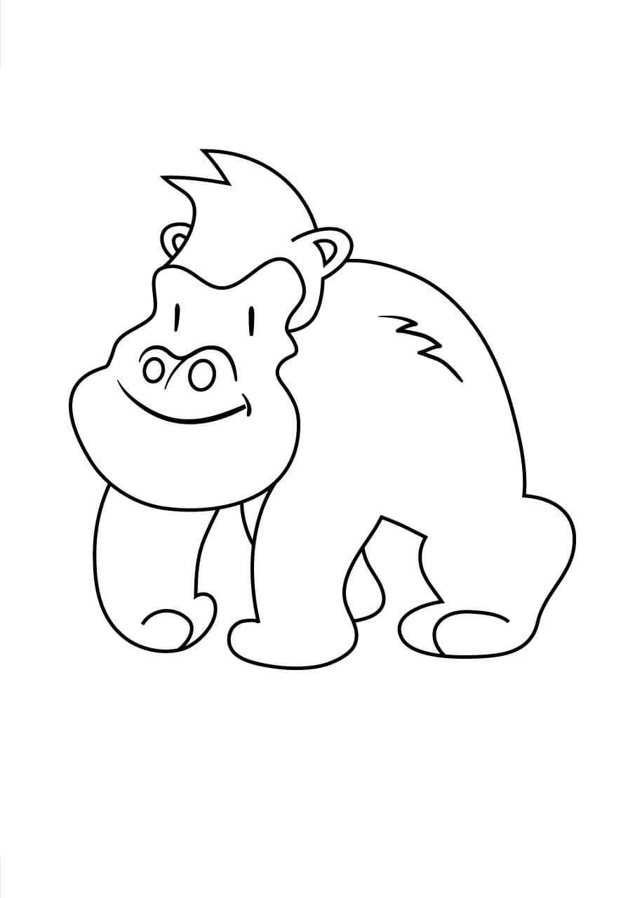 Gorila Estúpido para colorir