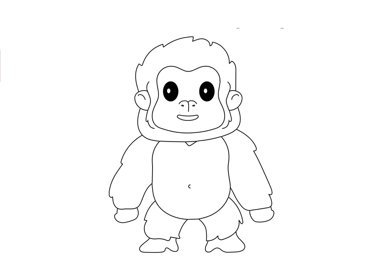 Gorila Fofinho para colorir