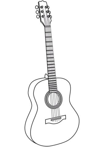 Desenhos de Guitarra Básica para colorir