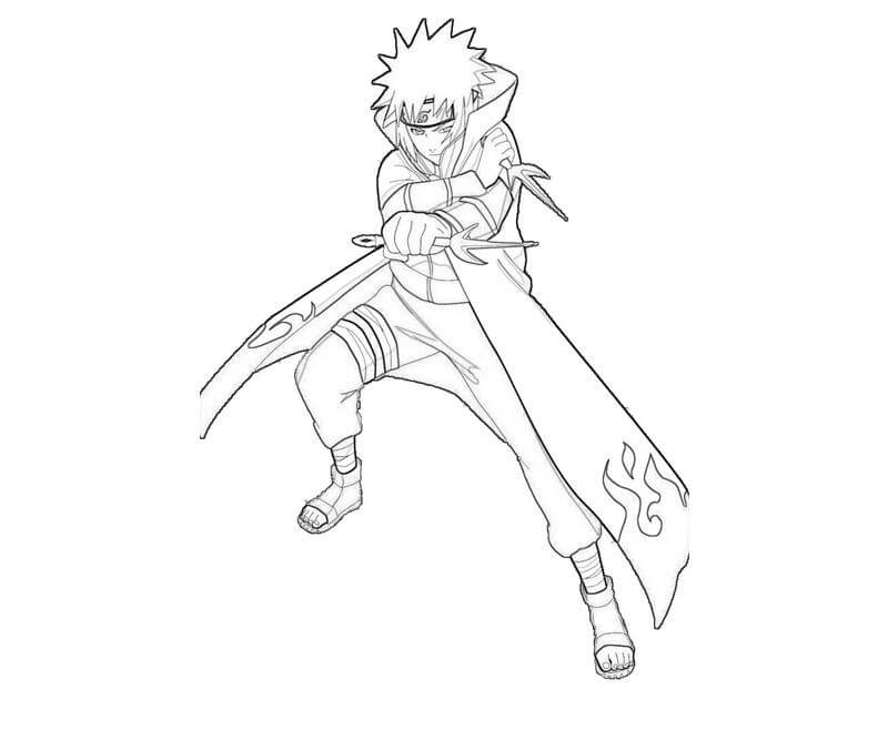 Hokage Minato Lutando para colorir