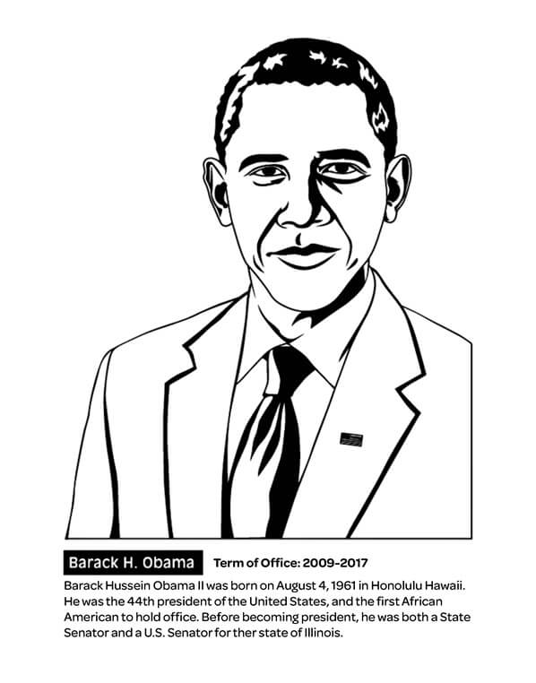 Imagens de Obama em Pôster para colorir