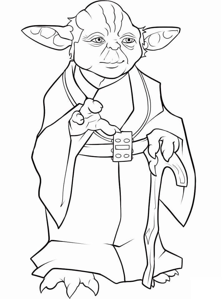 Impressionante Mestre Yoda para colorir