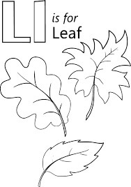 Desenhos de L é para Folha para colorir