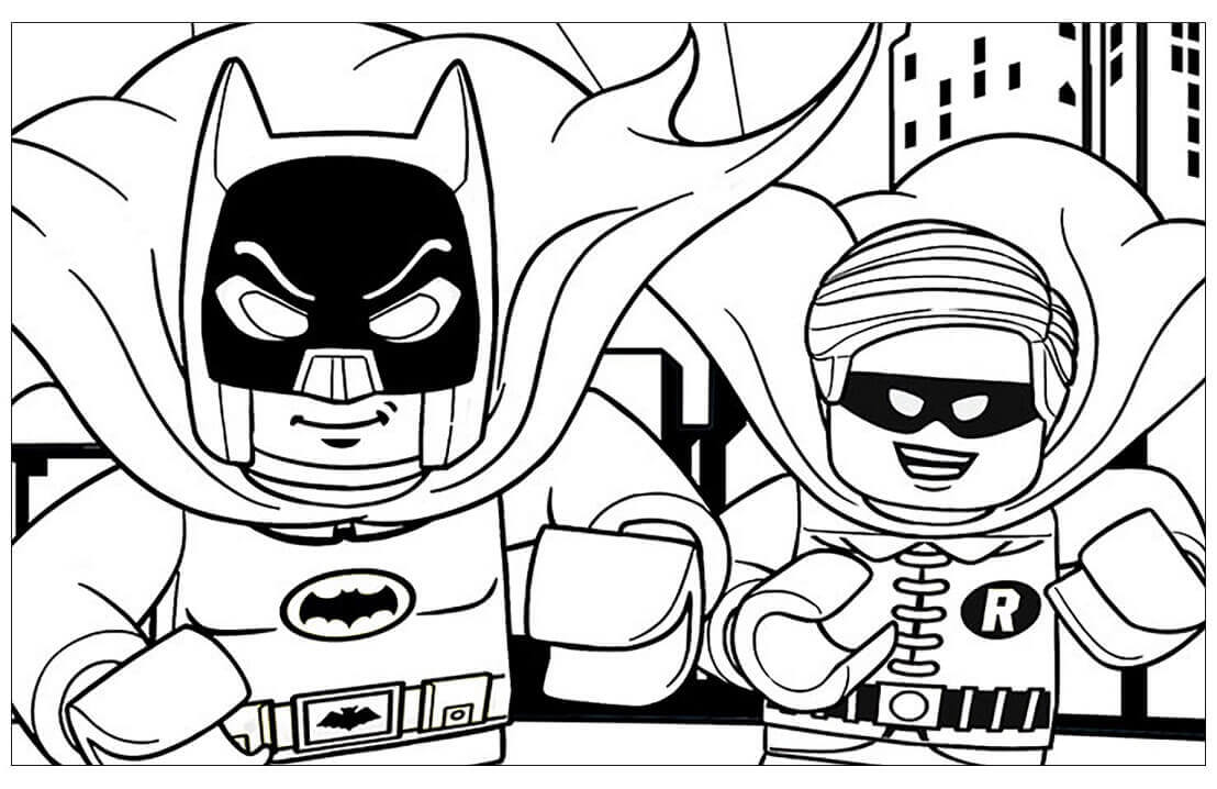Lego Batman e Robin para colorir