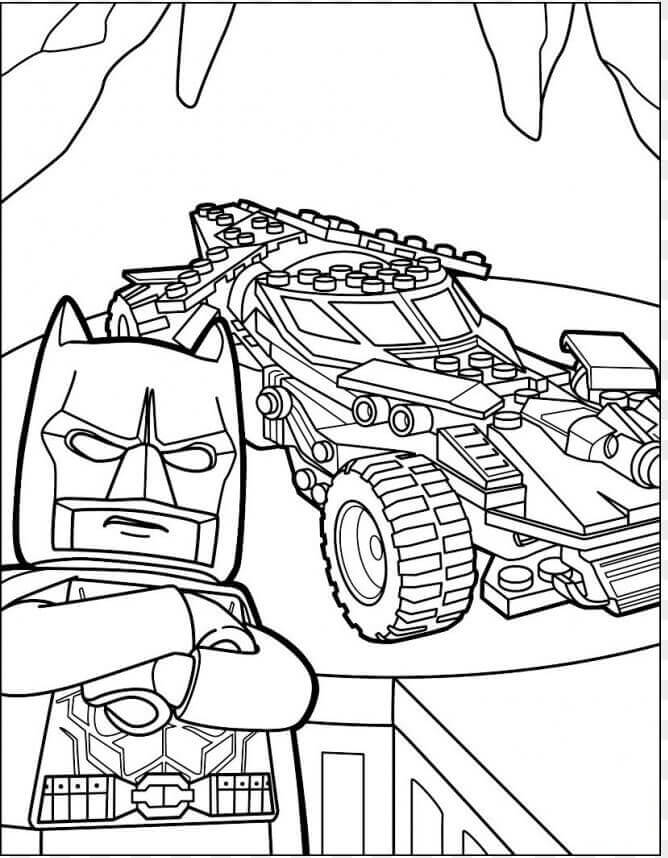 Desenhos de Lego Batman na Batcaverna para colorir