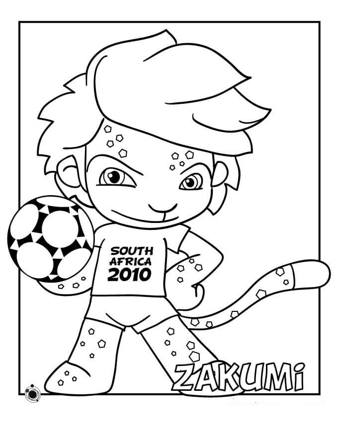 Desenhos de Mascote da Copa do Mundo 2010 para colorir