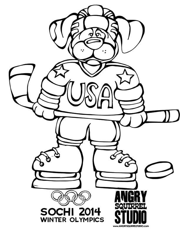 Mascote dos Jogos Olímpicos de Inverno de Sochi 2014 para colorir
