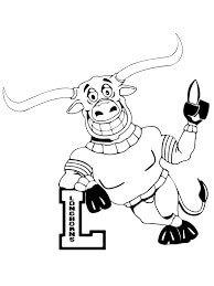 Mascote UT Longhorn para colorir